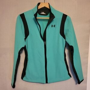 Under Armour Women's Green and Black Fleece Jacket. Size M